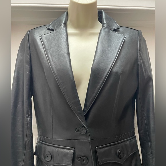 Wilson’s leather pelle studio black leather jacket. - Picture 2 of 4